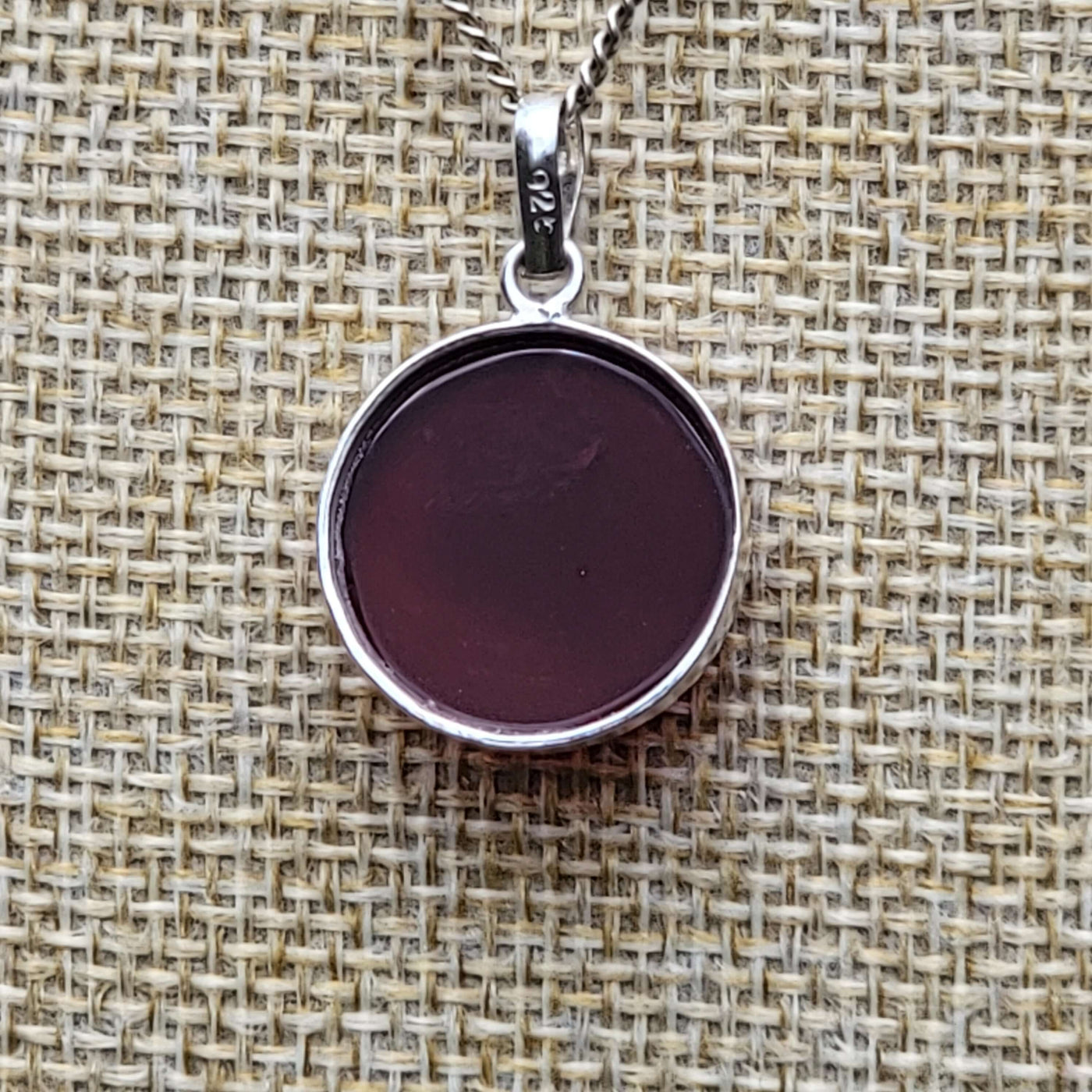 Red & Black Aqeeq Stone Pendant Engraved Wa In Yakad - AlAliGems