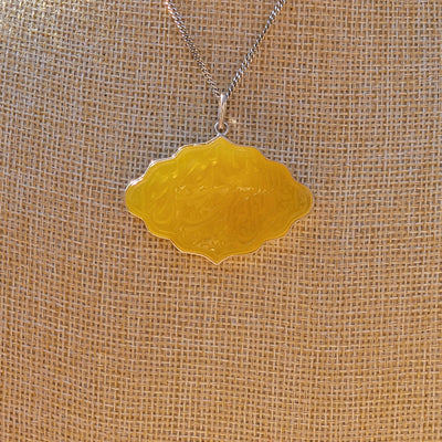 Yellow Aqeeq Stone Pendant - AlAliGems
