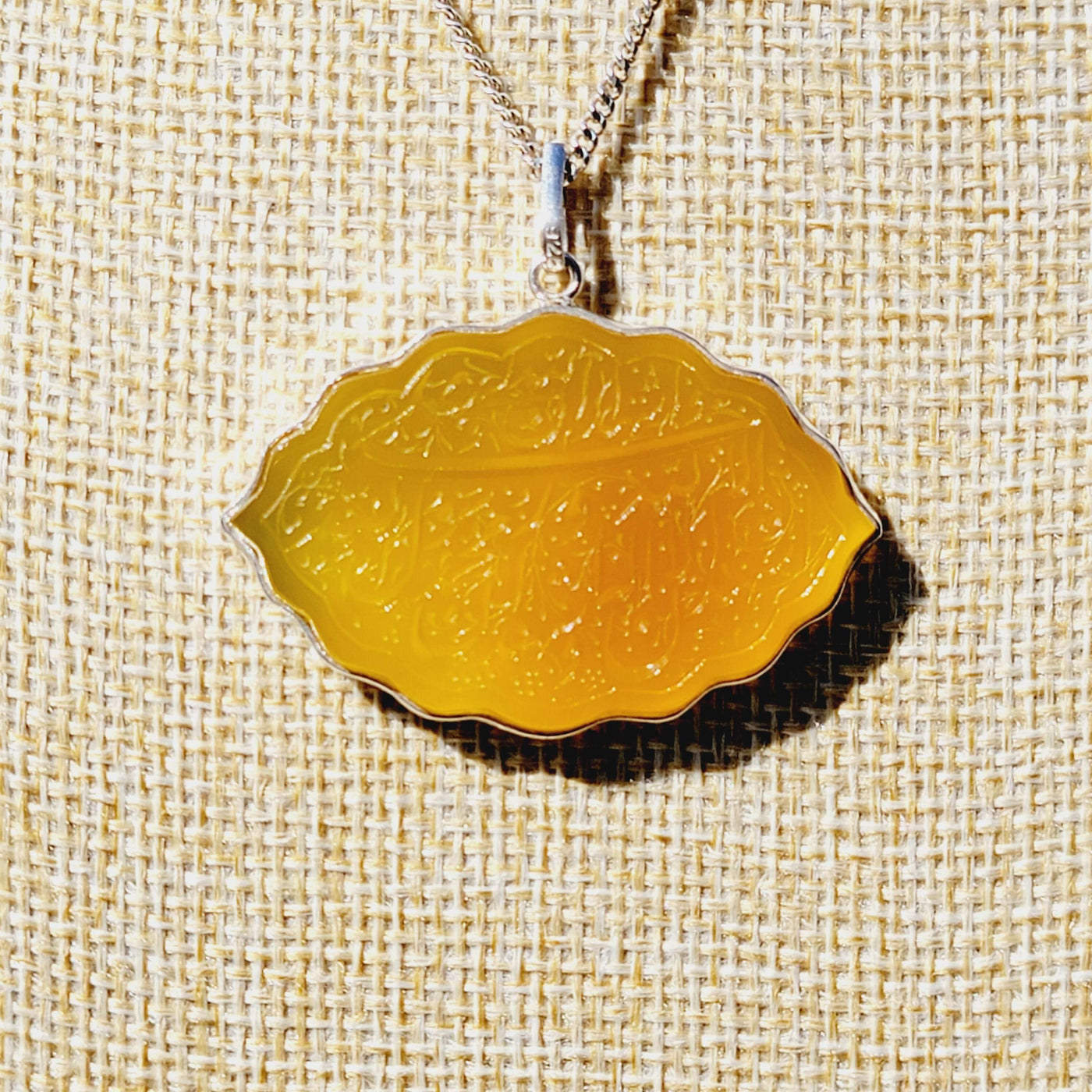 Yellow Aqeeq Stone Pendant - AlAliGems