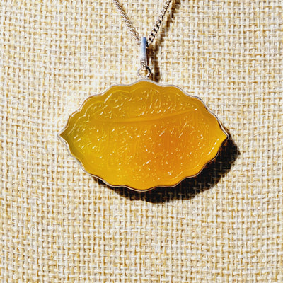 Yellow Aqeeq Stone Pendant - AlAliGems