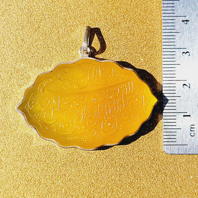 Yellow Aqeeq Stone Pendant - AlAliGems