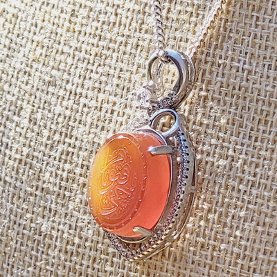 Red Aqeeq Stone Pendant - AlAliGems
