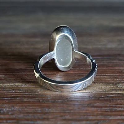 YEMENI WHITE AQEEQ STERLING SILVER RING FOR MEN | US RING SIZE 10 - AlAliGems