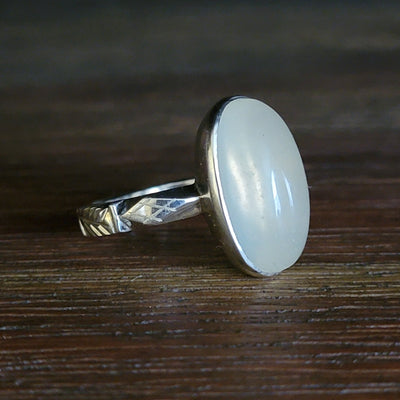 YEMENI WHITE AQEEQ STERLING SILVER RING FOR MEN | US RING SIZE 10 - AlAliGems