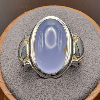 YEMENI BLUE AQEEQ STERLING SILVER RING FOR MEN | US RING SIZE 10.5 - AlAliGems