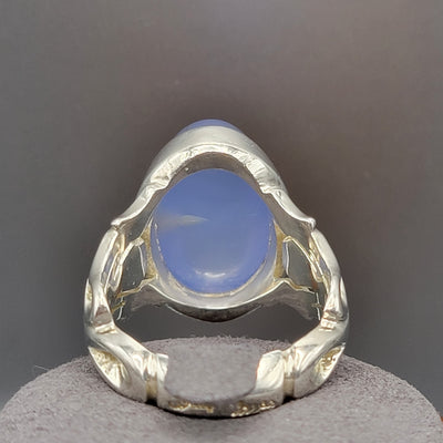 YEMENI BLUE AQEEQ STERLING SILVER RING FOR MEN | US RING SIZE 10.5 - AlAliGems