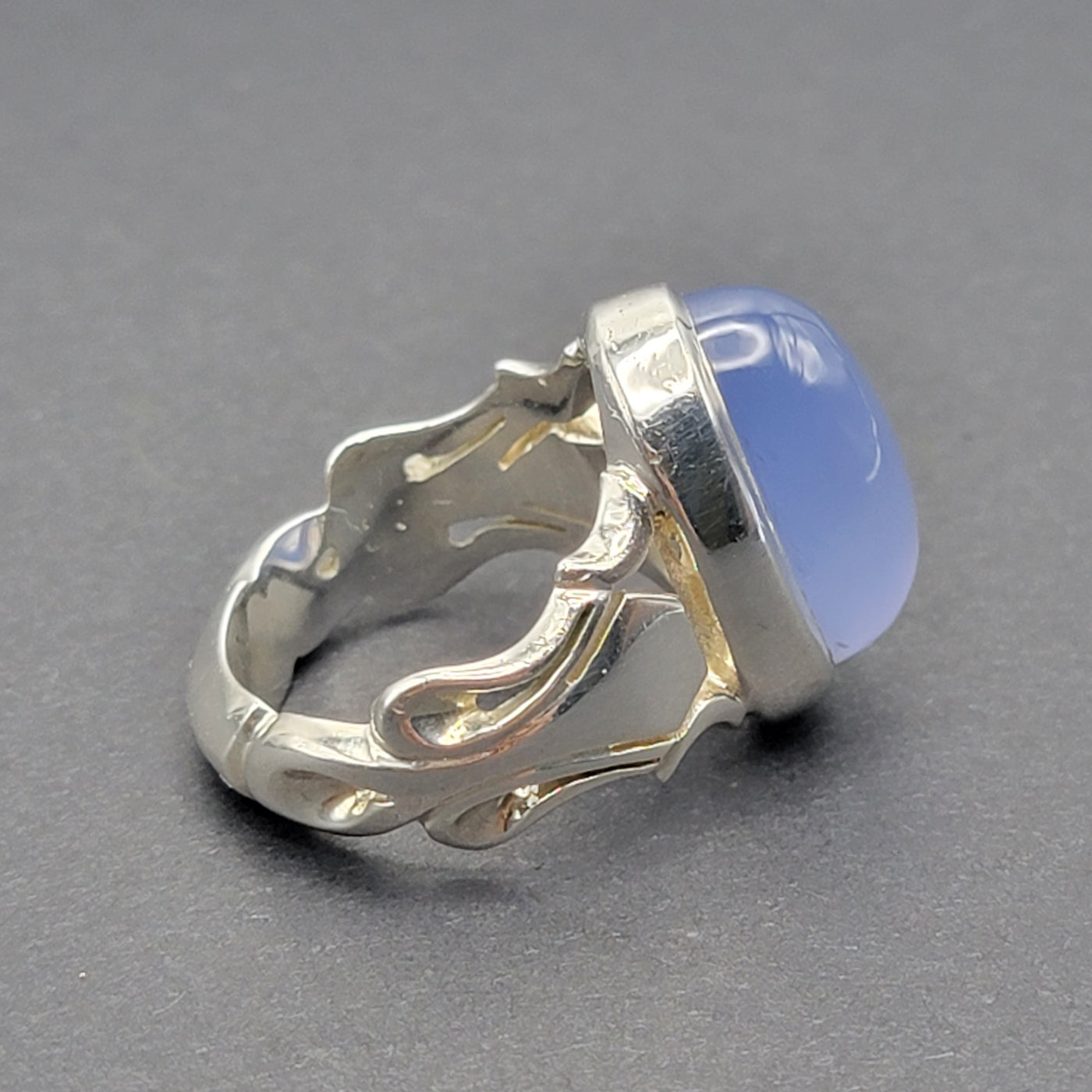 YEMENI BLUE AQEEQ STERLING SILVER RING FOR MEN | US RING SIZE 10.5 - AlAliGems