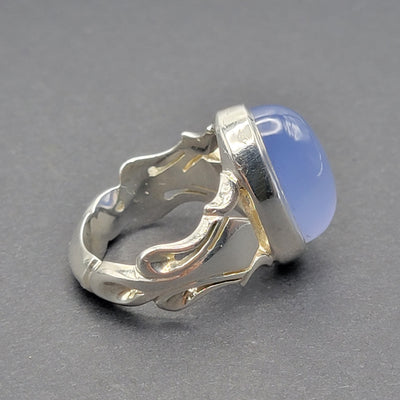 YEMENI BLUE AQEEQ STERLING SILVER RING FOR MEN | US RING SIZE 10.5 - AlAliGems