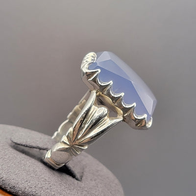YEMENI BLUE AQEEQ STERLING SILVER RING FOR MEN | US RING SIZE 11 - AlAliGems