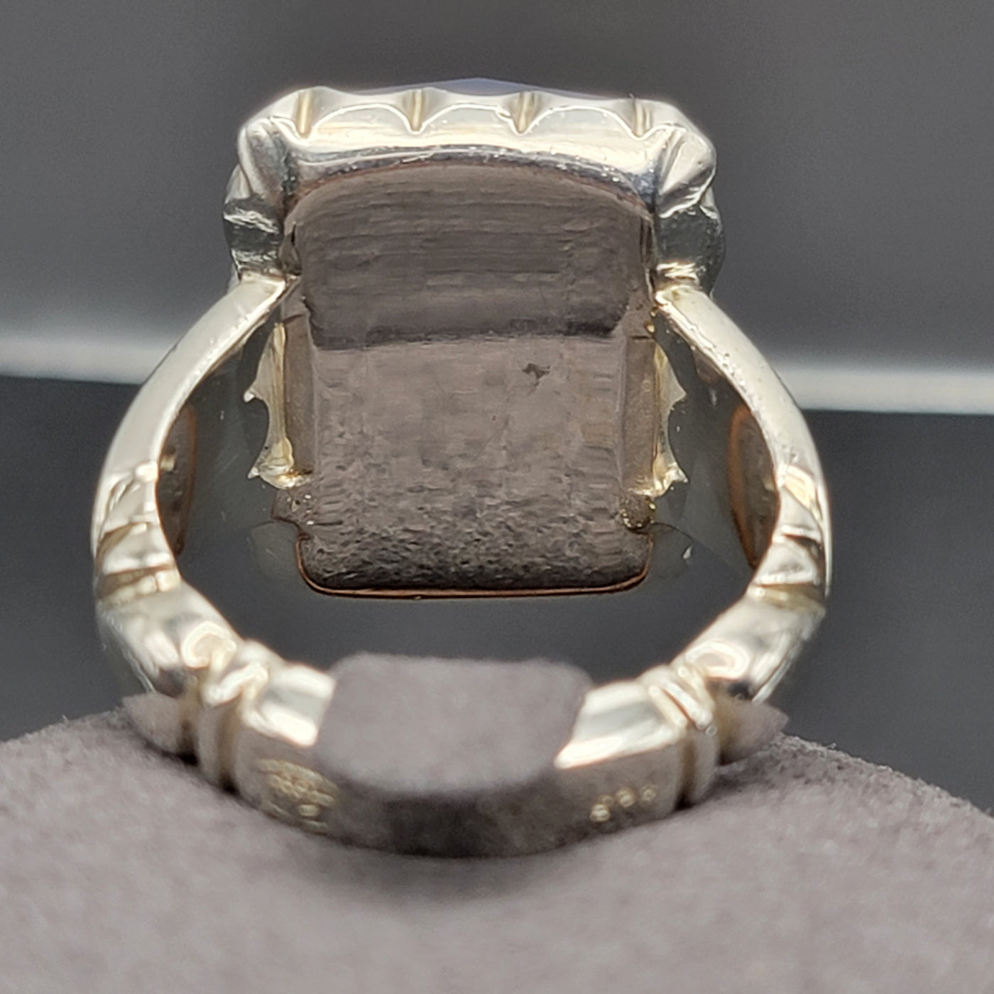 YEMENI BLUE AQEEQ STERLING SILVER RING FOR MEN | US RING SIZE 11 - AlAliGems