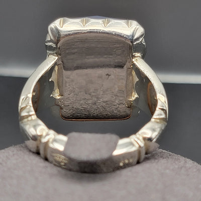 YEMENI BLUE AQEEQ STERLING SILVER RING FOR MEN | US RING SIZE 11 - AlAliGems