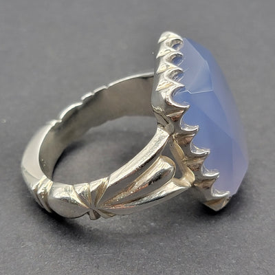 YEMENI BLUE AQEEQ STERLING SILVER RING FOR MEN | US RING SIZE 11 - AlAliGems