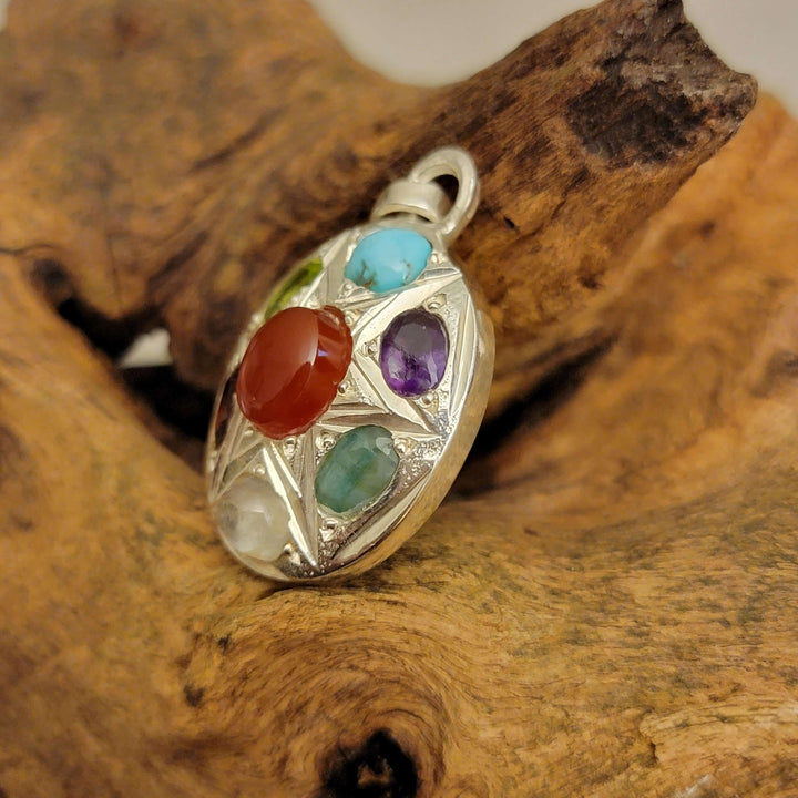 Multi Stone Yemeni Aqeeq Pendant - Al Ali Gems