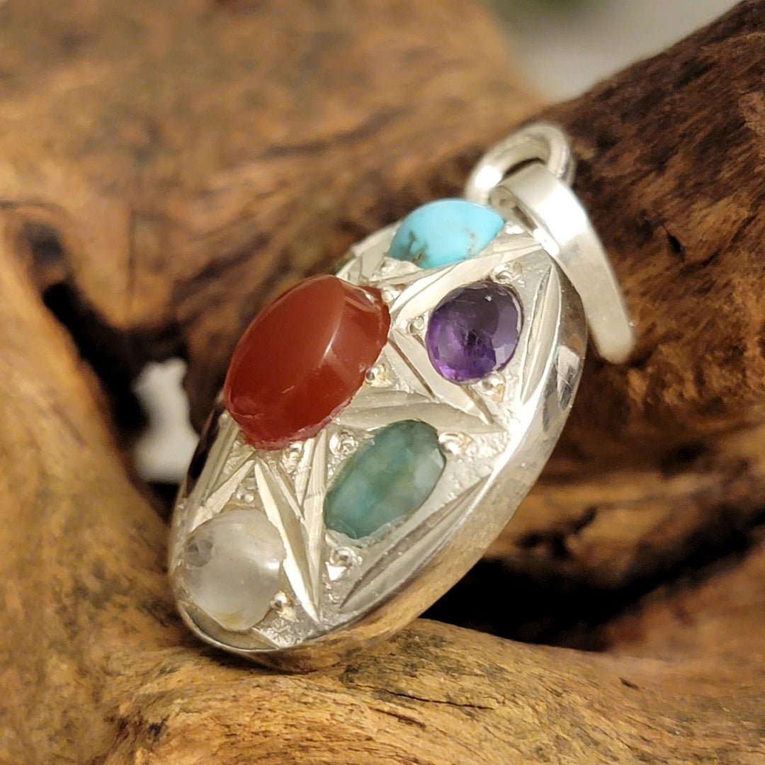 Multi Stone Yemeni Aqeeq Pendant - Al Ali Gems