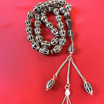 33 Beads Handmade Silver Egyption Tasbih | Muslim prayer beads Kuka tasbeeh islamic prayer beads, Misbaha | AlAliGems - Al Ali Gems