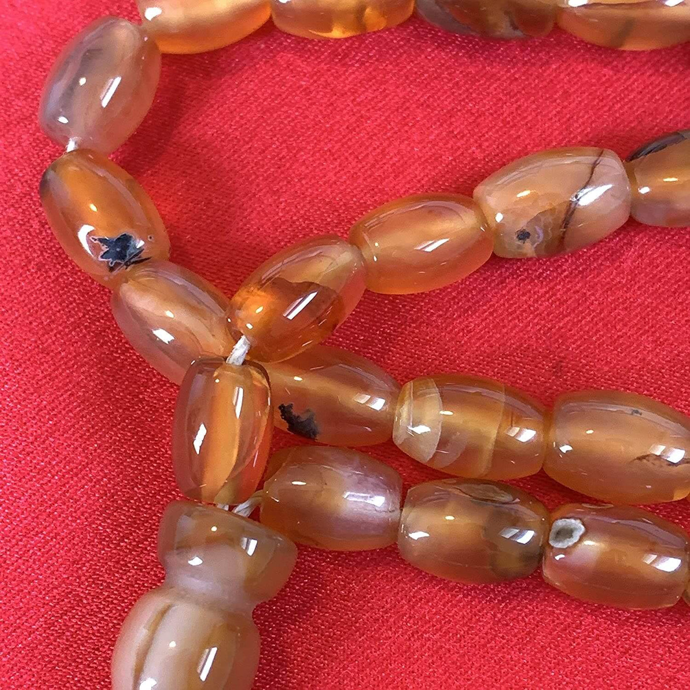 33 Beads of Yemen Islamic Tasbih Aqeeq Aqiq (Agate) Stones Prayer Bead, Yemeni Muslim Tesbih Taspih, 13 x 7 mm | Yemeni Aqeeq Stone - Al Ali Gems