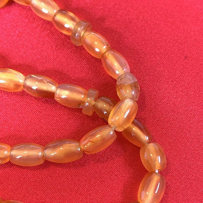 33 Beads of Yemen Islamic Tasbih Aqeeq Aqiq (Agate) Stones Prayer Bead, Yemeni Muslim Tesbih Taspih, 13 x 7 mm | Yemeni Aqeeq Stone - Al Ali Gems