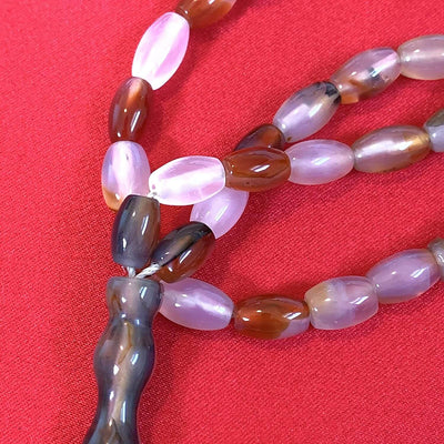 33 Beads of Yemen Islamic Tasbih Aqeeq Aqiq (Agate) Stones Prayer Bead, Yemeni Muslim Tesbih Taspih, 13 x 7 mm | Yemeni Aqeeq Stone - Al Ali Gems
