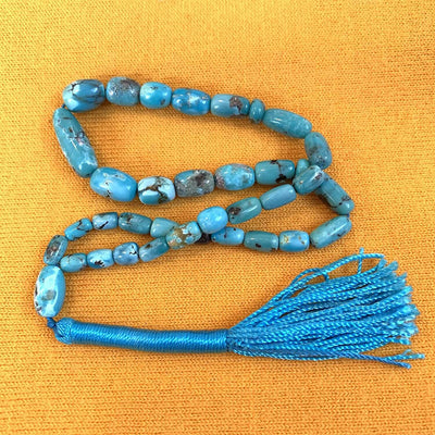 33 Beads Tasbih | Natural Persian Turquoise Beads Rosary | Feroza Stone Tasbih | Irani Turquoise Misbaha | AlAliGems Islamic Beads | Nyshapuri Feroza Stone - Al Ali Gems