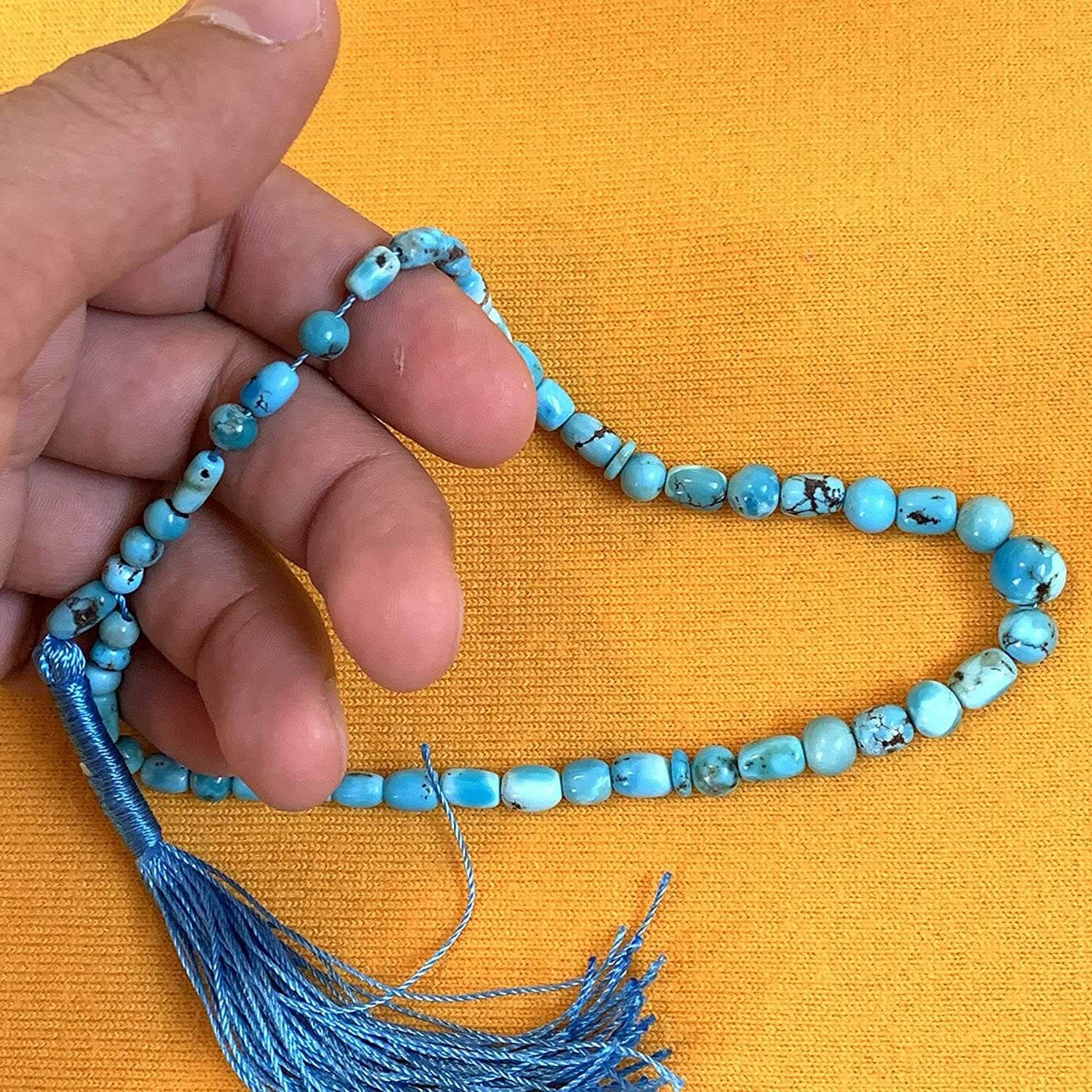 45 Beads Tasbih | Natural Persian Turquoise Beads Rosary | Feroza Stone Tasbih | Irani Turquoise Misbaha | AlAliGems Islamic Beads | Nyshapuri Feroza Stone - Al Ali Gems