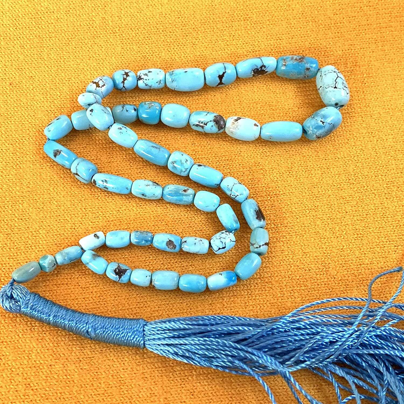 45 Beads Tasbih | Natural Persian Turquoise Beads Rosary | Feroza Stone Tasbih | Irani Turquoise Misbaha | AlAliGems Islamic Beads | Nyshapuri Feroza Stone - Al Ali Gems