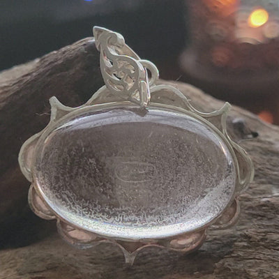 Quran Surah Yaseen Micro Hand Engraved on Dur E Najaf (Quartz) Stone Pendant