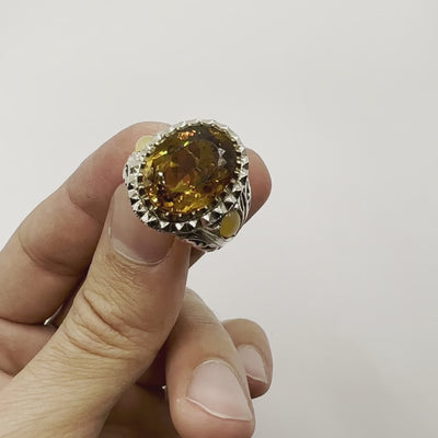 Handmade Silver Ring For Men | Alexandrite with Opal Ring | AlAliGems | Color Changing Ring