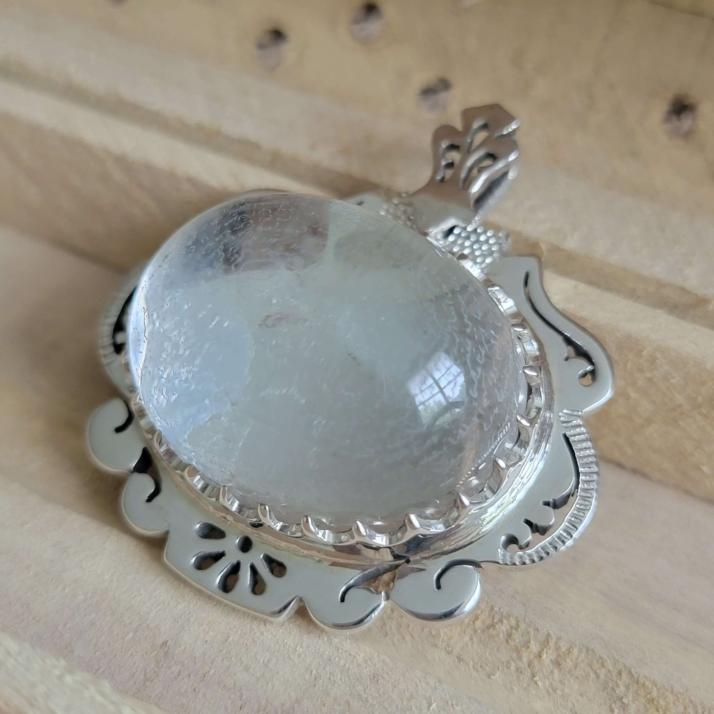 Surah Yaseen Micro Hand Engraved on Dur E Najaf (Quartz) Stone Pendant - AlAliGems