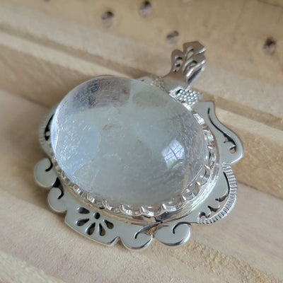 Surah Yaseen Micro Hand Engraved on Dur E Najaf (Quartz) Stone Pendant - AlAliGems