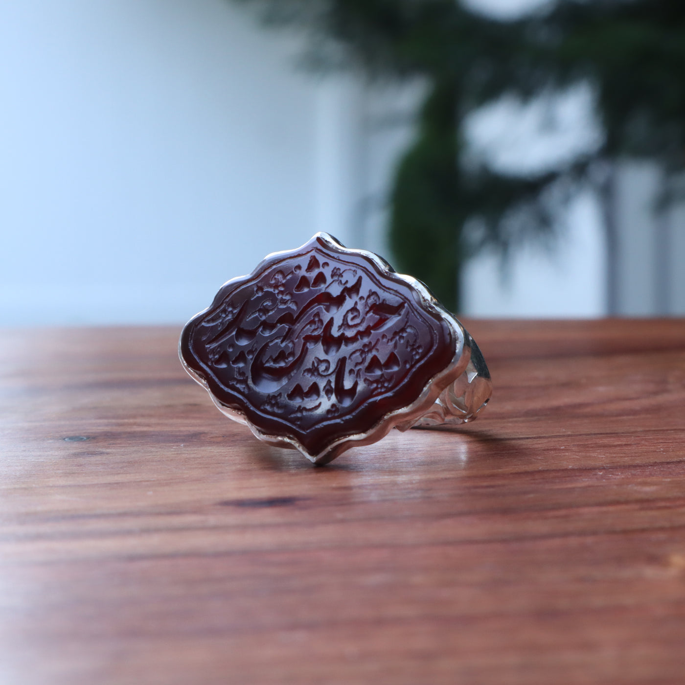 YEMENI RED AQEEQ STERLING SILVER RING FOR MEN | US RING SIZE 12.5 - AlAliGems