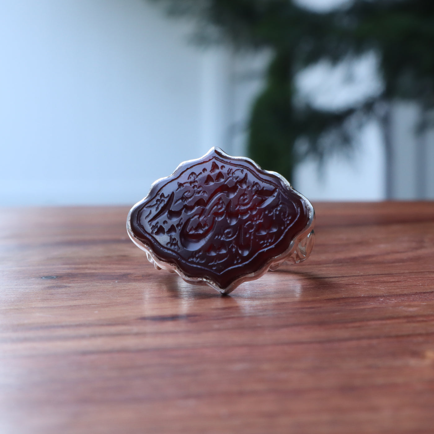 YEMENI RED AQEEQ STERLING SILVER RING FOR MEN | US RING SIZE 12.5 - AlAliGems