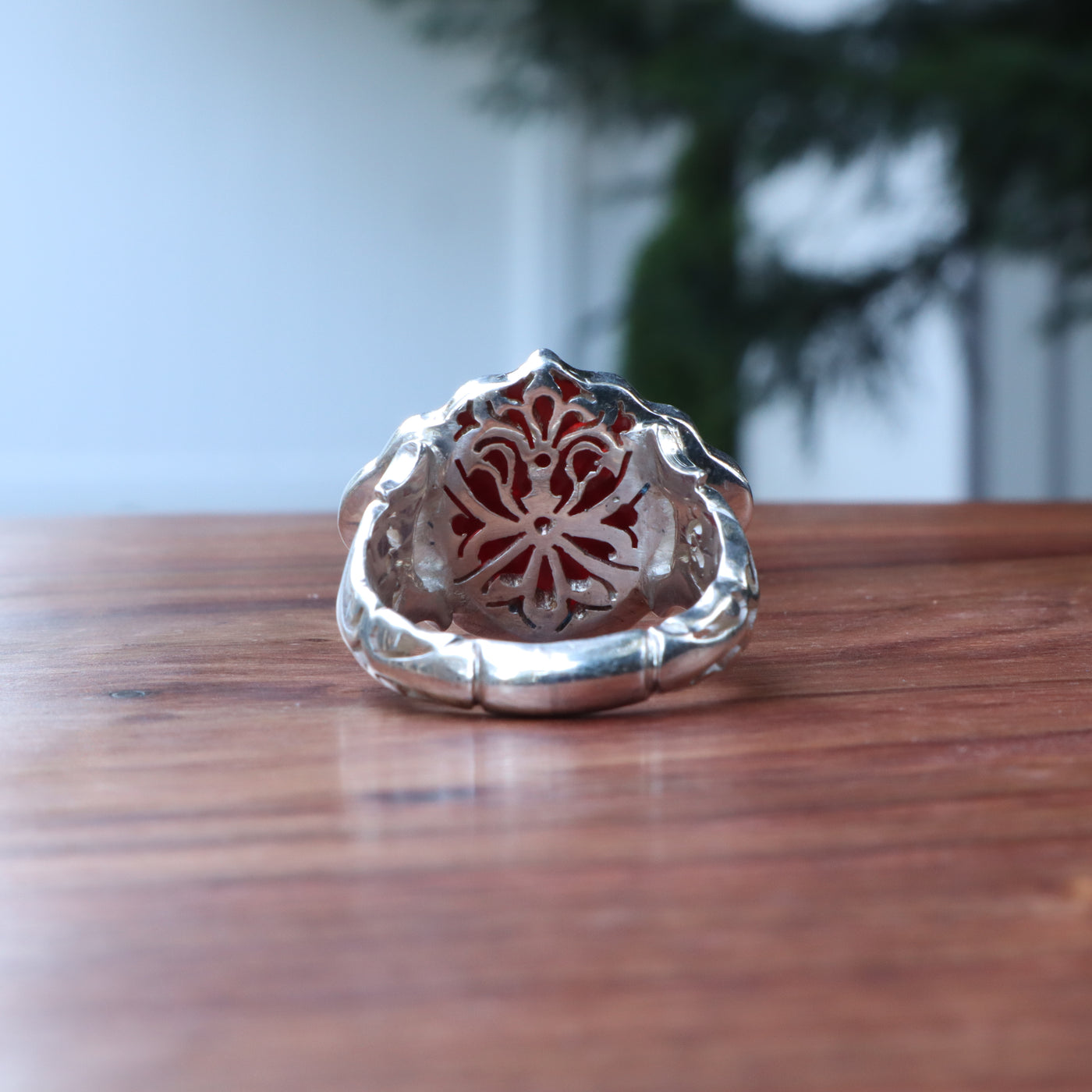 YEMENI RED AQEEQ STERLING SILVER RING FOR MEN | US RING SIZE 12.5 - AlAliGems
