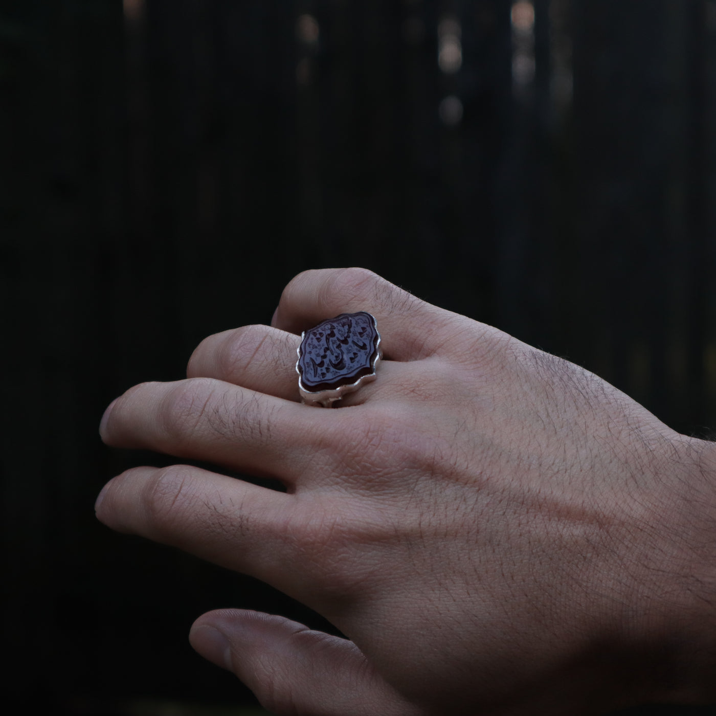 YEMENI RED AQEEQ STERLING SILVER RING FOR MEN | US RING SIZE 12.5 - AlAliGems