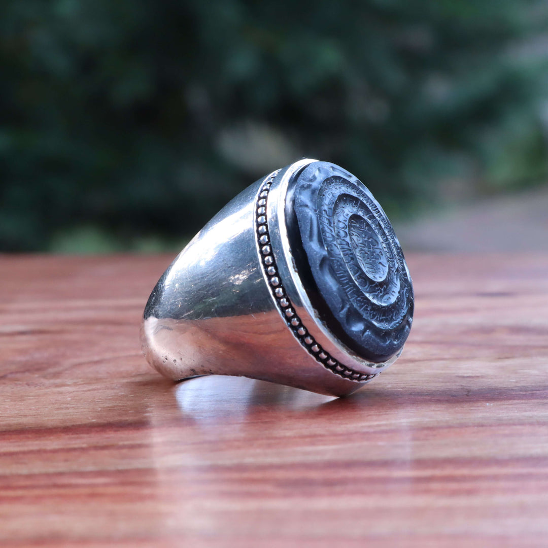 HANDMADE SILVER HADEED E CHINI RING | US SIZE 10 - AlAliGems