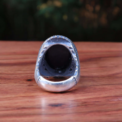 HANDMADE SILVER HADEED E CHINI RING | US SIZE 10 - AlAliGems