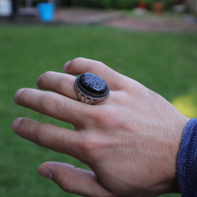 HANDMADE SILVER HADEED E CHINI RING | US SIZE 10 - AlAliGems