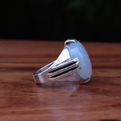 YEMENI AQEEQ STERLING SILVER RING FOR MEN | US RING SIZE 10.5 - AlAliGems