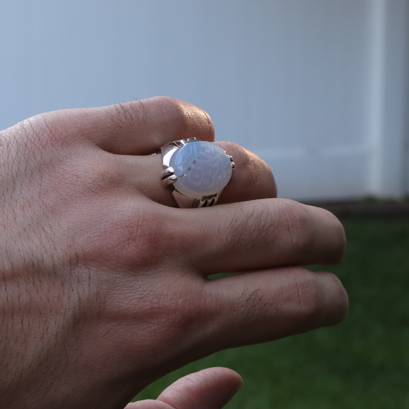 YEMENI AQEEQ STERLING SILVER RING FOR MEN | US RING SIZE 10.5 - AlAliGems