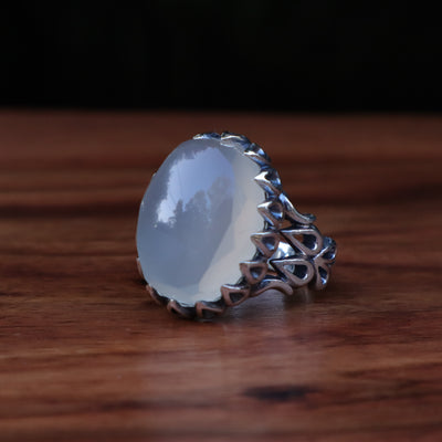 YEMENI AQEEQ STERLING SILVER RING FOR MEN | US RING SIZE 10 - AlAliGems