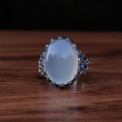 YEMENI AQEEQ STERLING SILVER RING FOR MEN | US RING SIZE 10 - AlAliGems