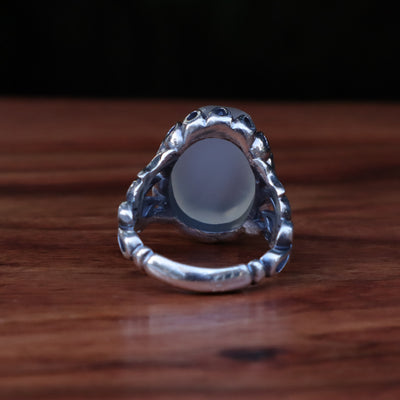 YEMENI AQEEQ STERLING SILVER RING FOR MEN | US RING SIZE 10 - AlAliGems