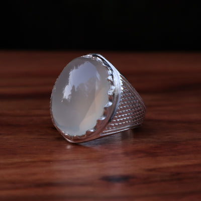 YEMENI AQEEQ STERLING SILVER RING FOR MEN | US RING SIZE 11 - AlAliGems
