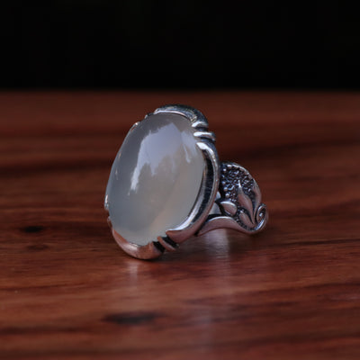YEMENI AQEEQ STERLING SILVER RING FOR MEN | US RING SIZE 9 - AlAliGems