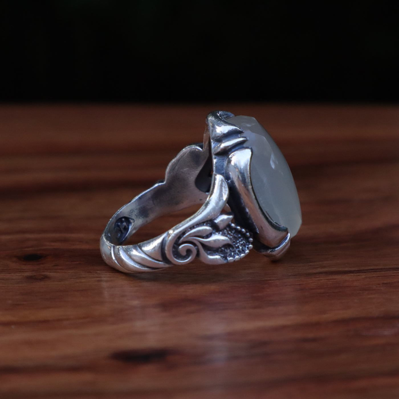 YEMENI AQEEQ STERLING SILVER RING FOR MEN | US RING SIZE 9 - AlAliGems