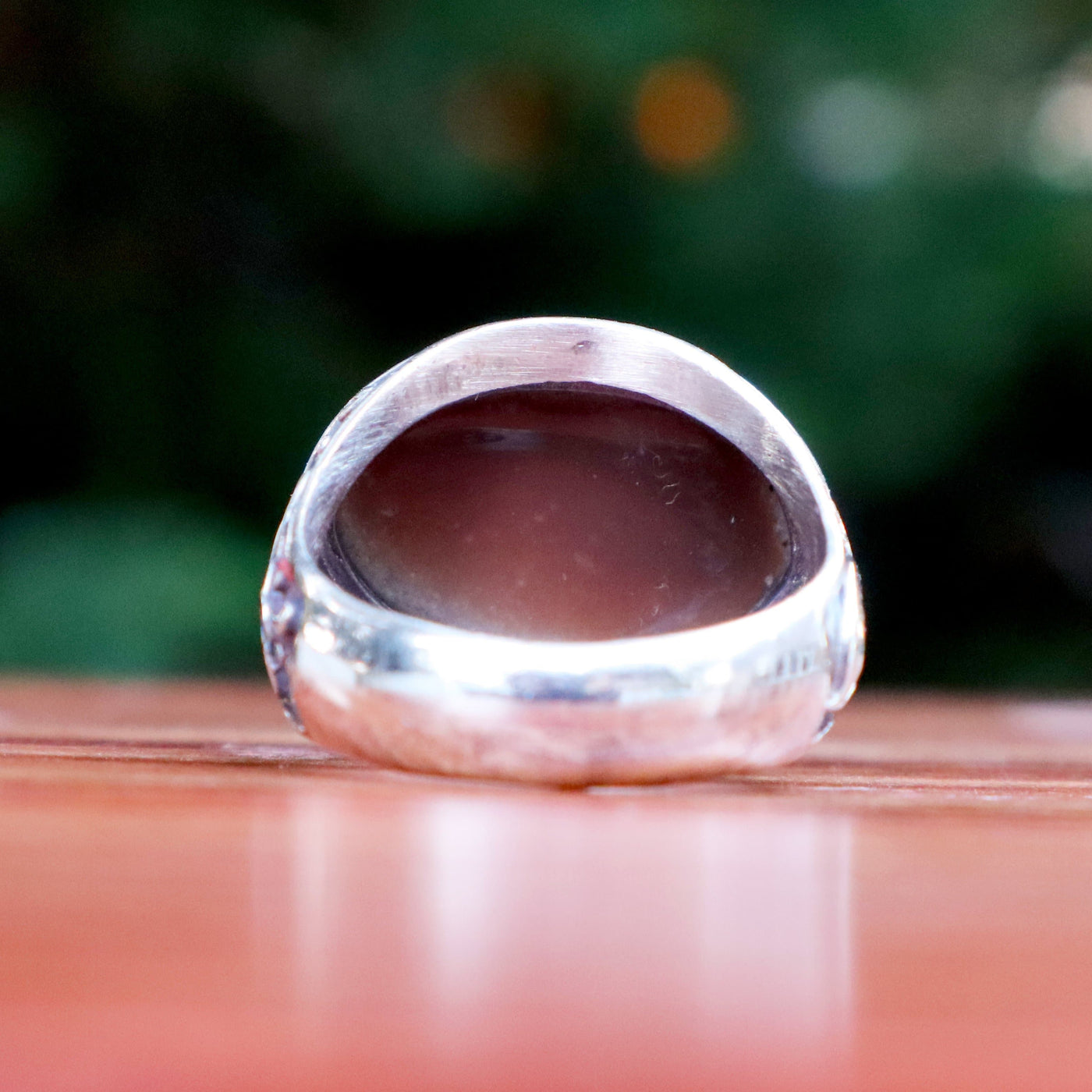 Yemeni Sulemani Aqeeq Ring | Sterling Silver 92.5 | US Size 10 - AlAliGems