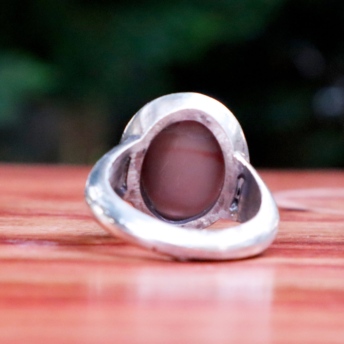 Yemeni Sulemani Aqeeq Ring | Sterling Silver 92.5 | US Size 10 - AlAliGems