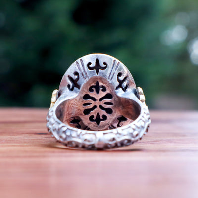 Yemeni Sulemani Aqeeq Ring | Sterling Silver 92.5 | US Size 9 - AlAliGems