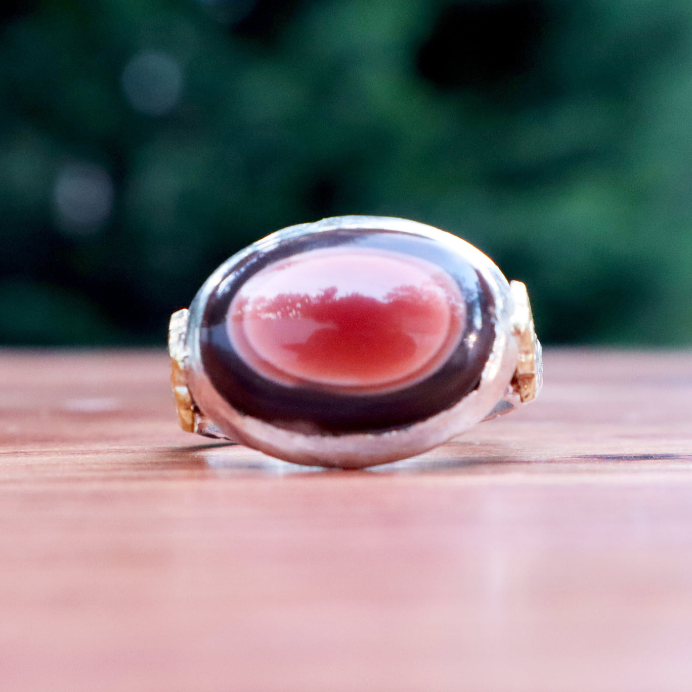 Yemeni Sulemani Aqeeq Ring | Sterling Silver 92.5 | US Size 9 - AlAliGems