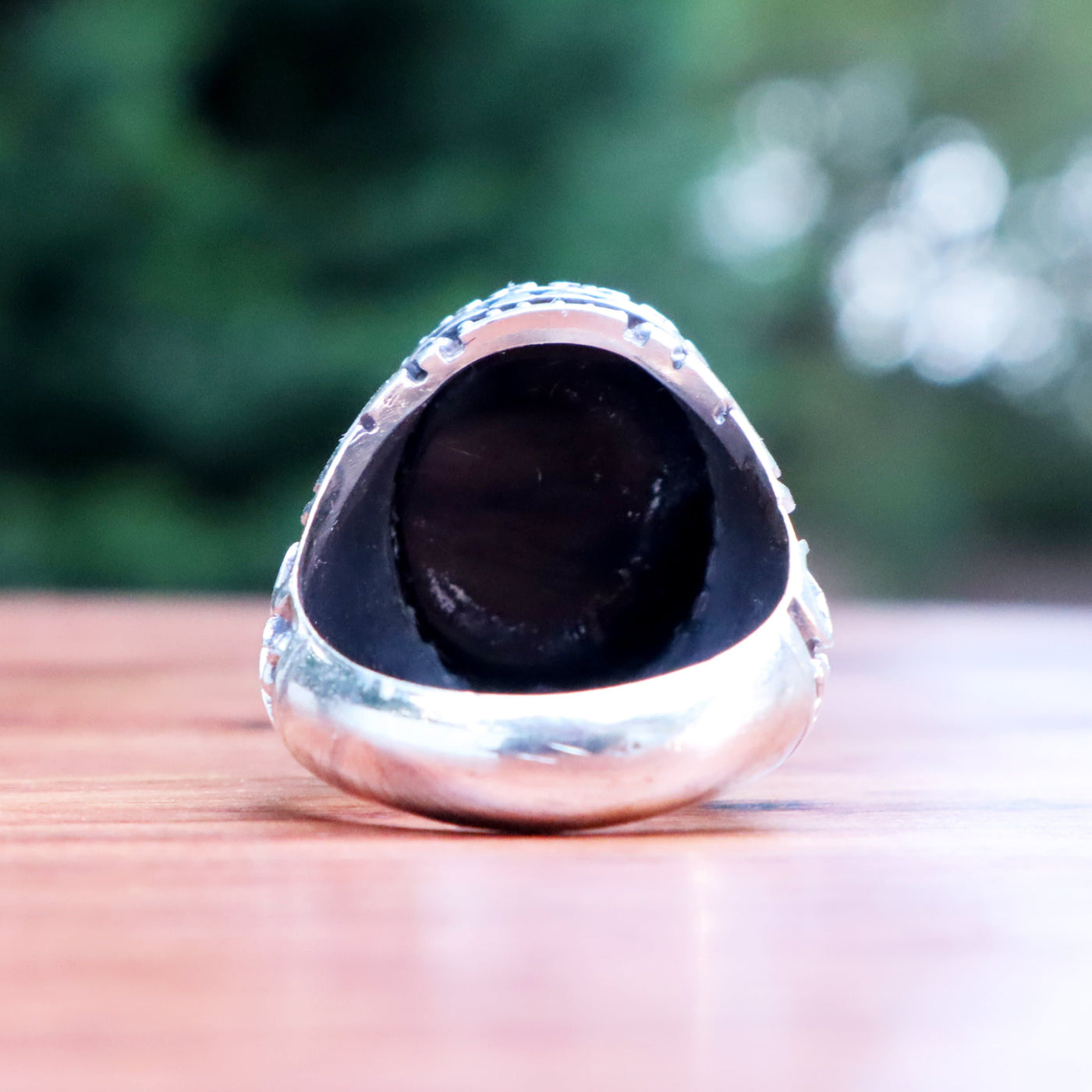 Yemeni Sulemani Aqeeq Ring | Sterling Silver 92.5 | US Size 10.5 - AlAliGems