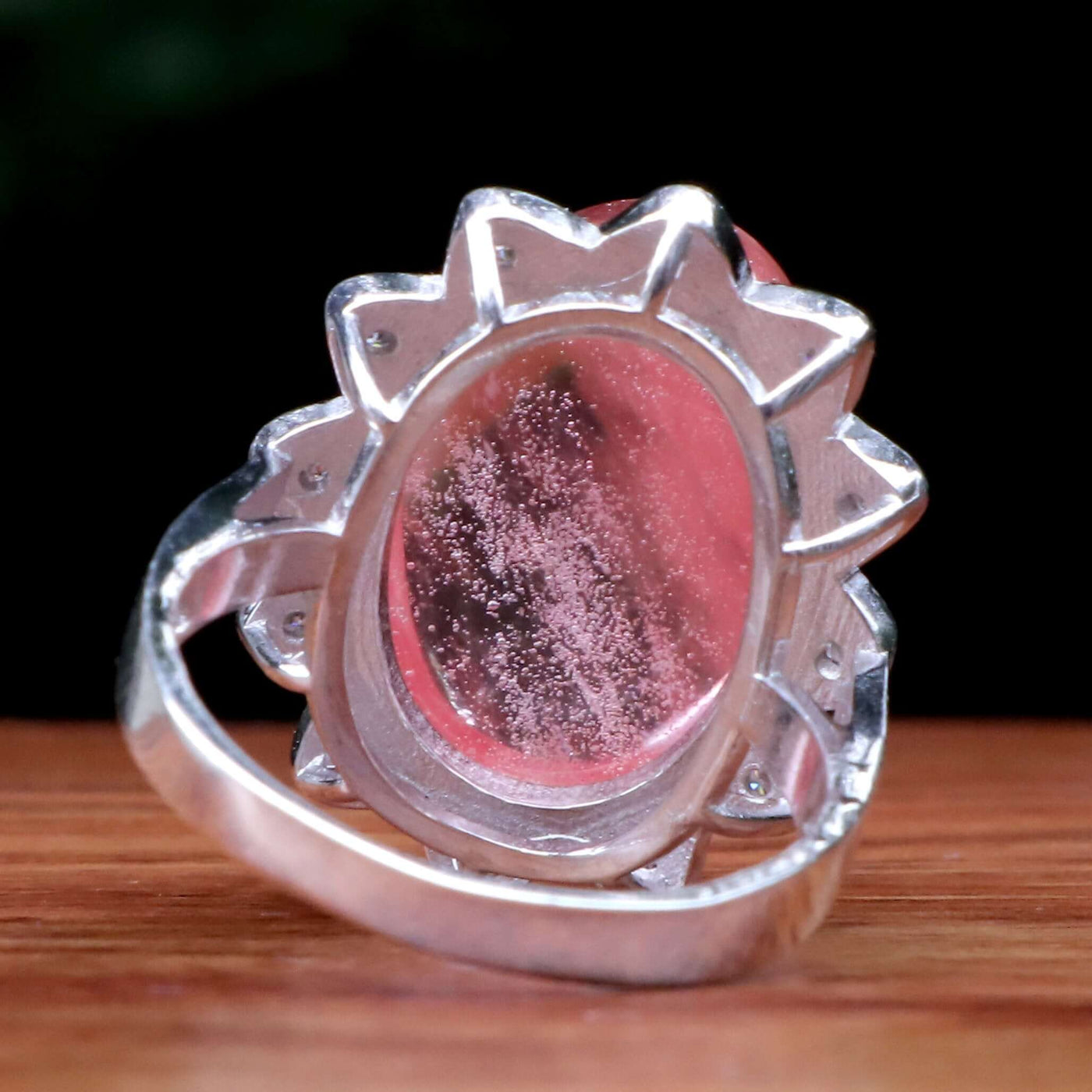 Handmade Persian Silver Ring For Women | Natural Pink Quartz Ring | US Size 8 - AlAliGems